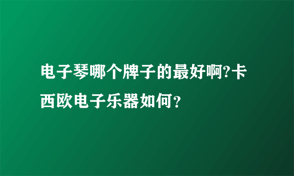 电子琴哪个牌子的最好啊?卡西欧电子乐器如何？