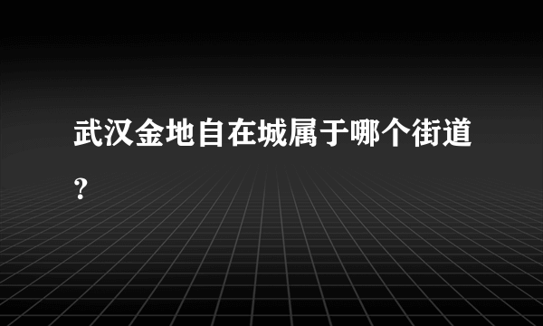 武汉金地自在城属于哪个街道？