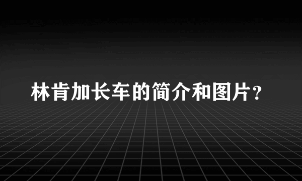 林肯加长车的简介和图片？