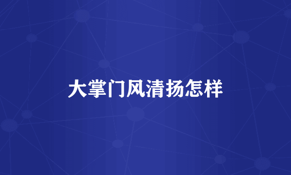 大掌门风清扬怎样