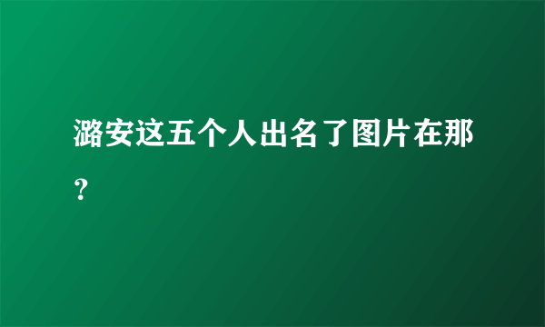 潞安这五个人出名了图片在那？