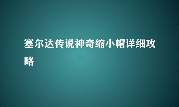 塞尔达传说神奇缩小帽详细攻略