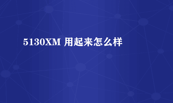 5130XM 用起来怎么样