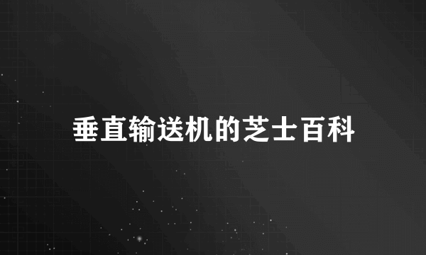 垂直输送机的芝士百科