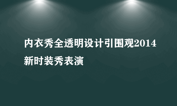 内衣秀全透明设计引围观2014新时装秀表演