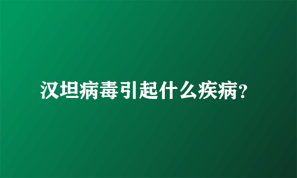 汉坦病毒引起什么疾病？