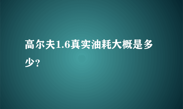 高尔夫1.6真实油耗大概是多少？