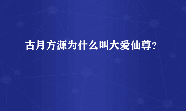 古月方源为什么叫大爱仙尊？
