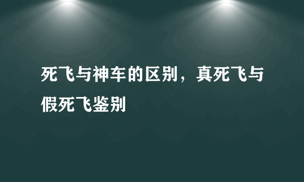 死飞与神车的区别，真死飞与假死飞鉴别
