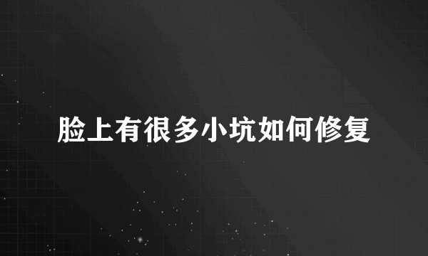 脸上有很多小坑如何修复