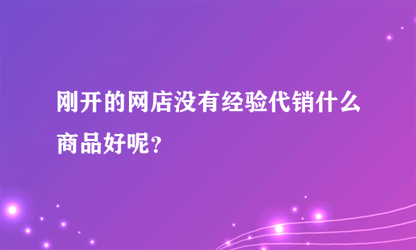刚开的网店没有经验代销什么商品好呢？