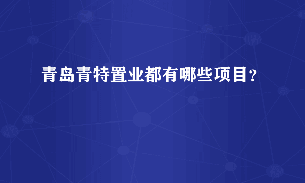 青岛青特置业都有哪些项目？