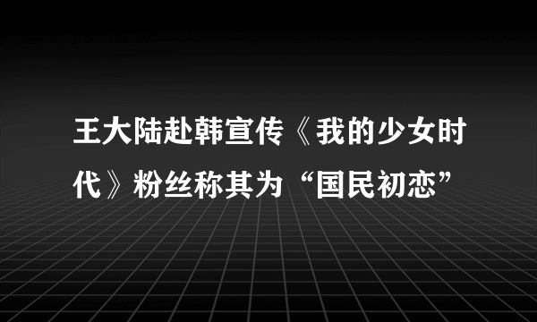 王大陆赴韩宣传《我的少女时代》粉丝称其为“国民初恋”