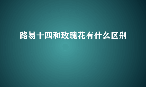 路易十四和玫瑰花有什么区别