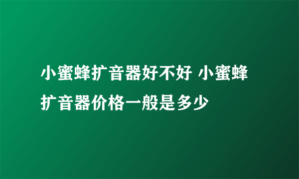 小蜜蜂扩音器好不好 小蜜蜂扩音器价格一般是多少