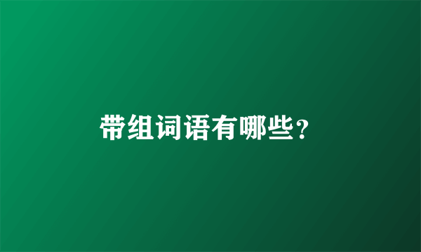 带组词语有哪些？