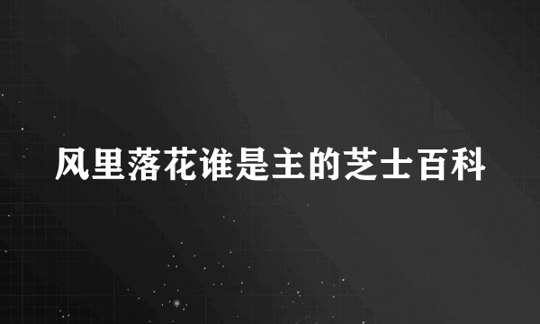 风里落花谁是主的芝士百科
