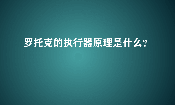 罗托克的执行器原理是什么？