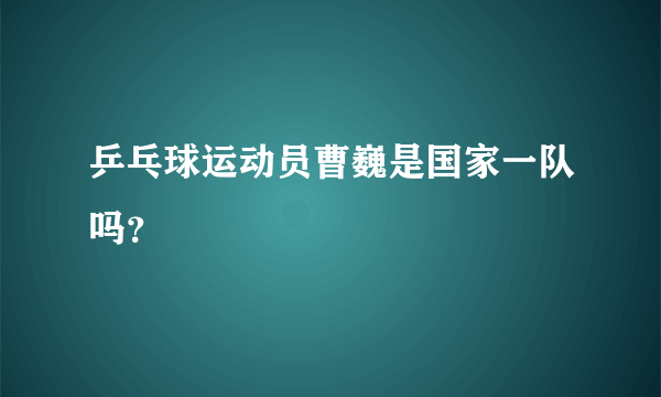 乒乓球运动员曹巍是国家一队吗？