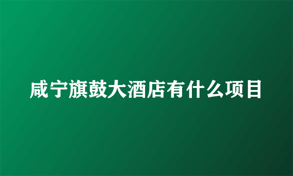 咸宁旗鼓大酒店有什么项目