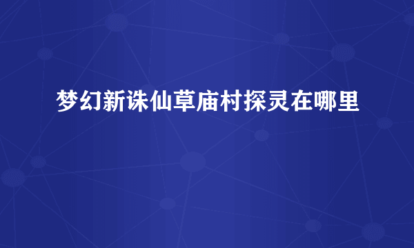 梦幻新诛仙草庙村探灵在哪里