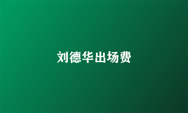 刘德华出场费