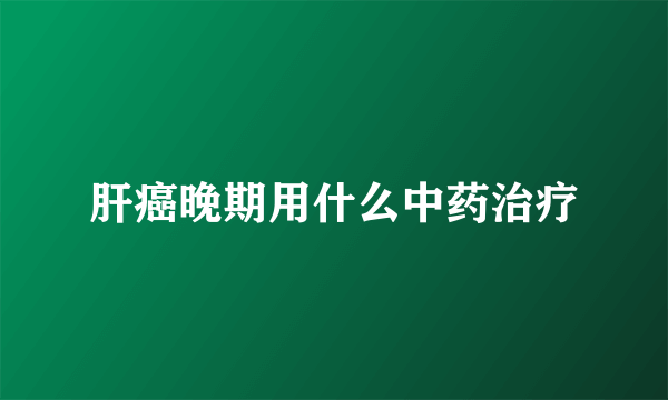 肝癌晚期用什么中药治疗