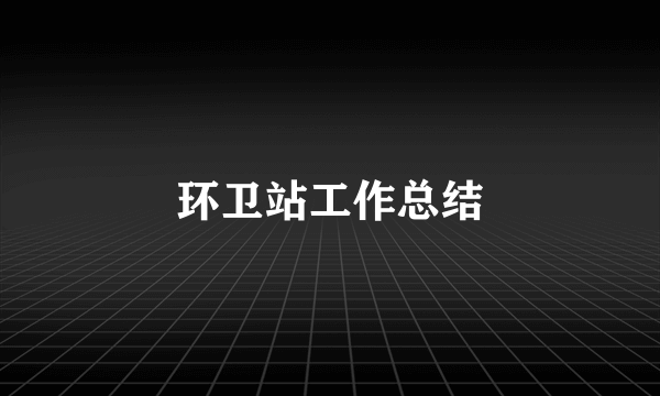 环卫站工作总结