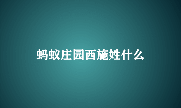 蚂蚁庄园西施姓什么