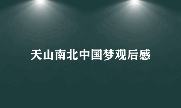 天山南北中国梦观后感