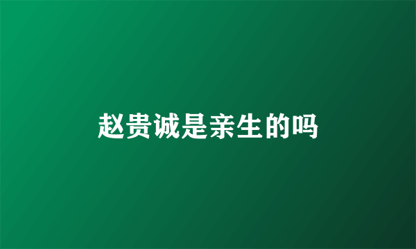 赵贵诚是亲生的吗