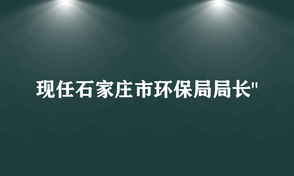 现任石家庄市环保局局长