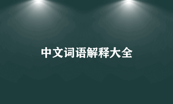 中文词语解释大全