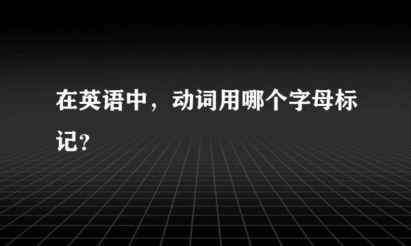 在英语中，动词用哪个字母标记？