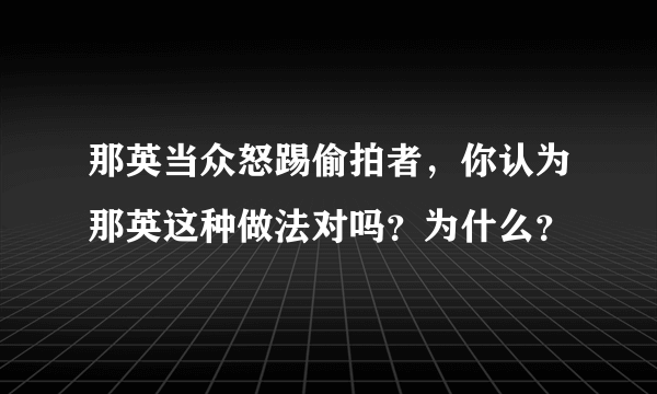 那英当众怒踢偷拍者，你认为那英这种做法对吗？为什么？