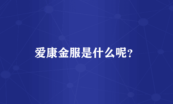 爱康金服是什么呢？