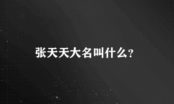张天天大名叫什么？