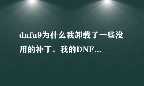 dnfu9为什么我卸载了一些没用的补丁，我的DNF就要更新?是不是卸载了一些DNF的文件