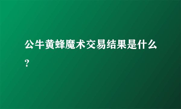 公牛黄蜂魔术交易结果是什么？