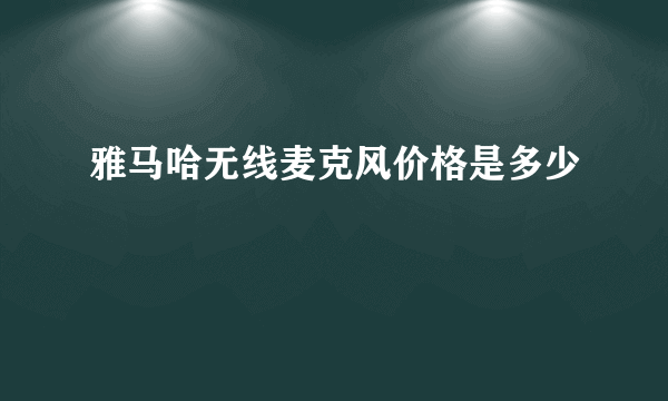 雅马哈无线麦克风价格是多少