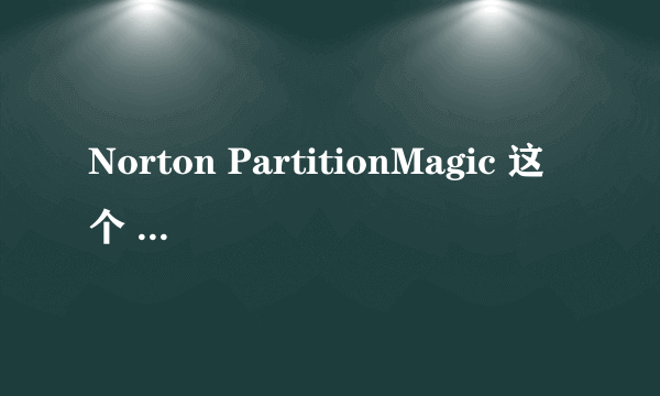 Norton PartitionMagic 这个 东西怎么用?