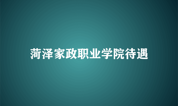 菏泽家政职业学院待遇