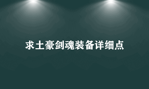 求土豪剑魂装备详细点