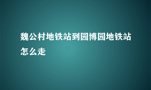 魏公村地铁站到园博园地铁站怎么走