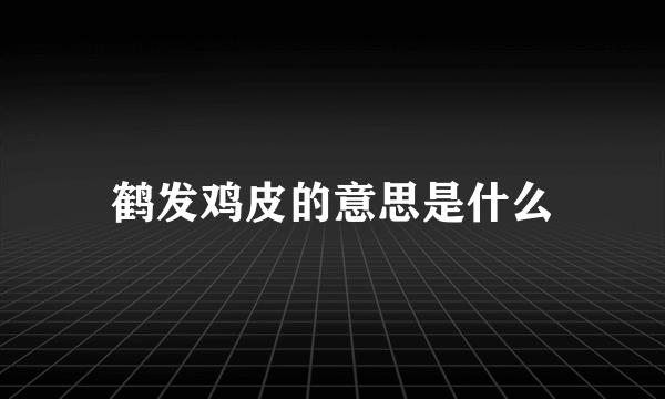 鹤发鸡皮的意思是什么