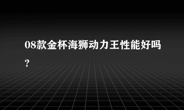 08款金杯海狮动力王性能好吗?