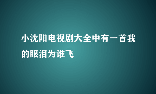 小沈阳电视剧大全中有一首我的眼泪为谁飞