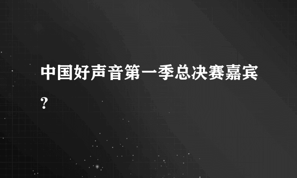 中国好声音第一季总决赛嘉宾？