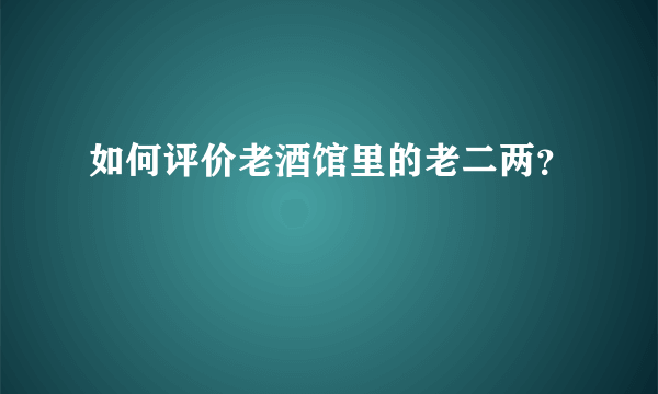 如何评价老酒馆里的老二两？