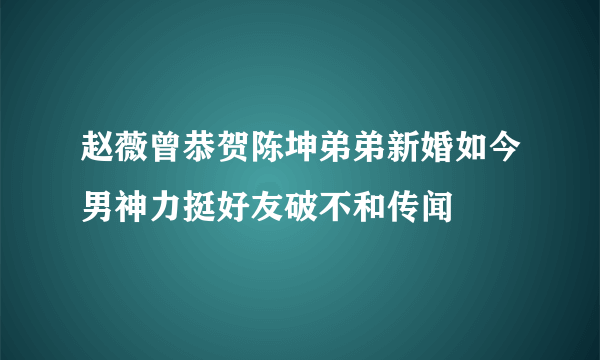 赵薇曾恭贺陈坤弟弟新婚如今男神力挺好友破不和传闻